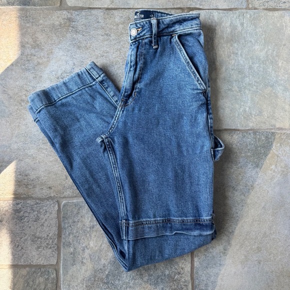 Hollister TikTok Viral Ultra High Rise Zip Off Dad Jeans 25W 31L Y2K Retro Cargo - Picture 5 of 6